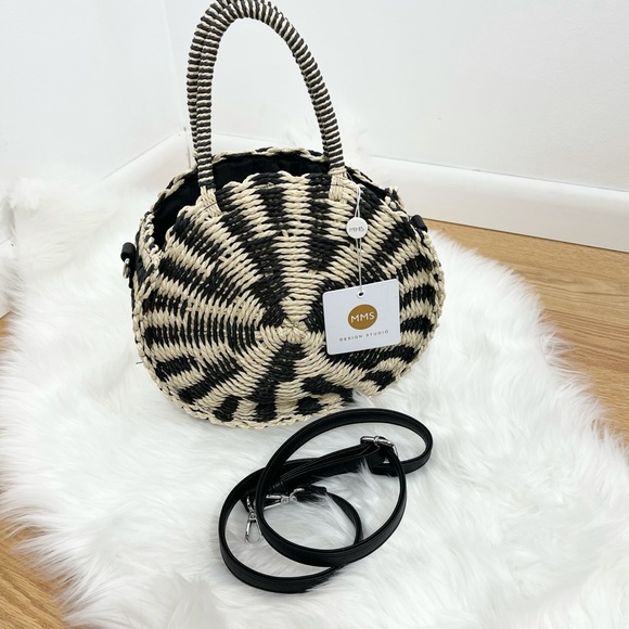 🍒MMS Design Studio White&black Straw Purse - Picture 6 of 9